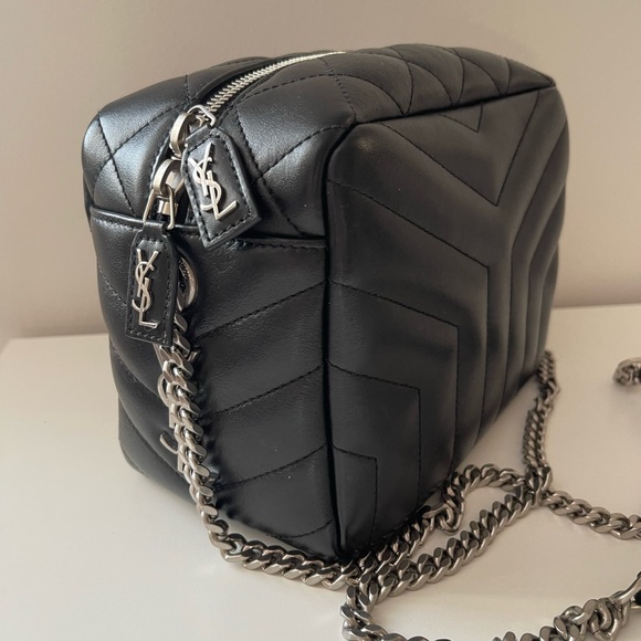 Saint Laurent YSL Small Quilted Loulou Bowling Camera Bag Gunmetal HW - Picture 3 of 13